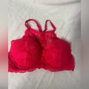 La SENZA Vibrant Red Lace Halter Bra
